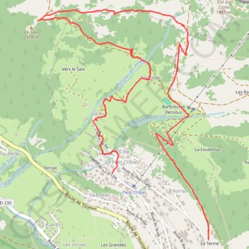 Trace GPS Châtel - Col de Saix, itinéraire, parcours