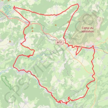 Trace GPS Vers les fermes d'Athoses - Saône, itinéraire, parcours