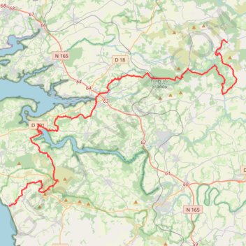Trace GPS GR 37 : De Saint-Rivoal à Pentrez-Plage (Finistère), itinéraire, parcours