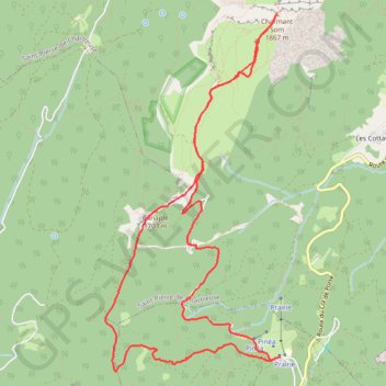 Trace GPS Raquettes et ski de rando au Charmant Som, itinéraire, parcours