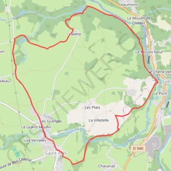 Trace GPS La vallée de la Creuse - Saint-Fiel, itinéraire, parcours