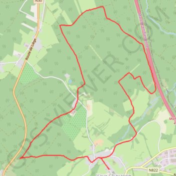 Trace GPS VAUX CHAVANNE - Province du Luxembourg - Belgique, itinéraire, parcours