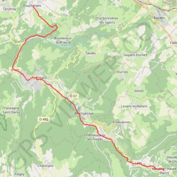 Trace GPS vff45-da-foucherans-mouthier-haute-pierre, itinéraire, parcours