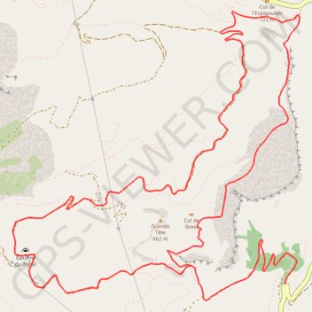 Trace GPS Col de l'Espigoulier, itinéraire, parcours