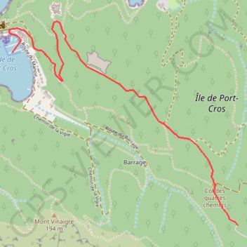 Trace GPS Port-Cros du port au fortin de la vigie, itinéraire, parcours