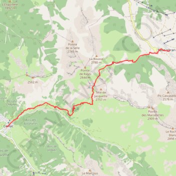 Trace GPS Queyras-Viso Étape 01 : Ceillac - Saint-Véran (direct), itinéraire, parcours