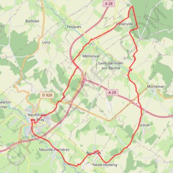 Trace GPS Vers la Forêt d'Eu - Bouelles, itinéraire, parcours