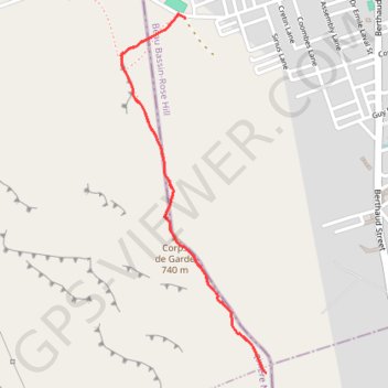 Trace GPS RandoPitons.re #1656 - La montée au Corps de Garde à partir de la Chaumière, itinéraire, parcours