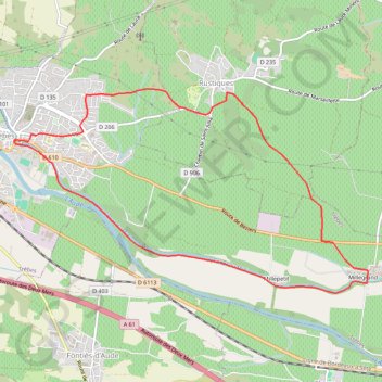 Trace GPS Trèbes-canal-du-midi-11,4km, itinéraire, parcours