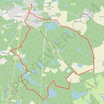 Trace GPS Val de loire, La Ferté-Saint-Cyr, Circuit des étangs, itinéraire, parcours