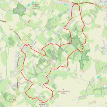 Trace GPS Burreken-route 12.5km, itinéraire, parcours