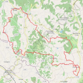 Trace GPS Circuit n°5 : GR de Pays du Midi Corrézien - Boucle de Curemonte, itinéraire, parcours