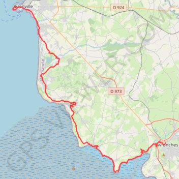 Trace GPS Les chemins de Saint-Michel - Granville - Avranches, itinéraire, parcours