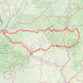 Trace GPS Cyclocamping en Aquitaine, itinéraire, parcours