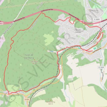 Trace GPS Autour d'Hombourg-Haut, itinéraire, parcours