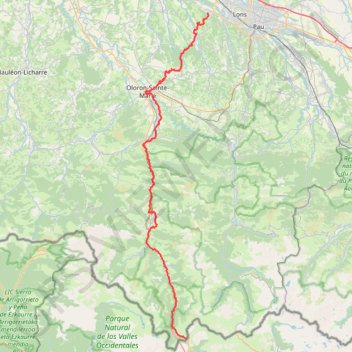 Trace GPS GR653 Randonnée de Artiguelouve au Col du Somport (Pyrénées-Atlantiques), itinéraire, parcours