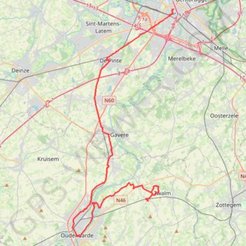 Trace GPS Ledeberg-SDB-F45-45k, itinéraire, parcours