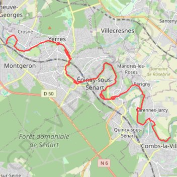 Trace GPS L'Yerres, itinéraire, parcours