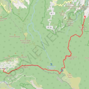 Trace GPS Pic Adam Dos d'âne via caverne basse île Réunion, itinéraire, parcours