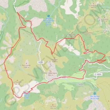 Trace GPS Douch - Caroux, itinéraire, parcours