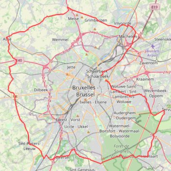 Trace GPS Josaphat - Tour de Bruxelles - 85km - 779m, itinéraire, parcours