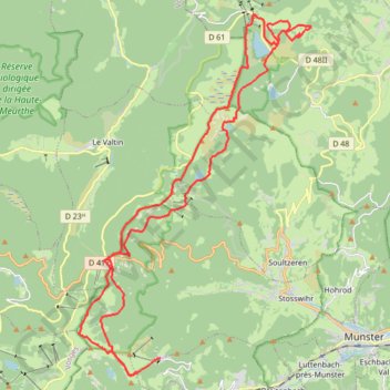 Trace GPS Gaschney et lacs, itinéraire, parcours