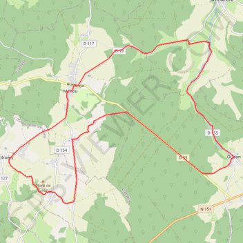 Trace GPS De Menou à Oudan par la forêt de Darcy, itinéraire, parcours