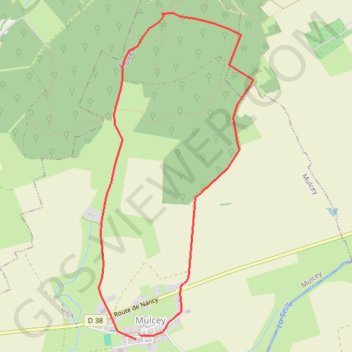 Trace GPS A travers le bois de Mulcey, itinéraire, parcours