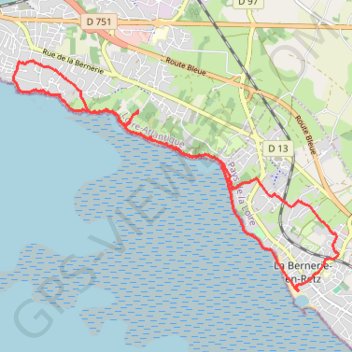 Trace GPS Rando la bernerie, itinéraire, parcours