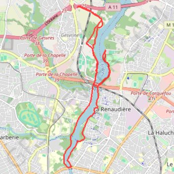 Trace GPS De la Chapelle à Nantes, itinéraire, parcours
