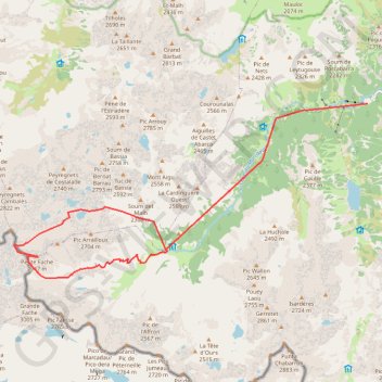 Trace GPS Petite Fache & Pène d'Aragon en circuit depuis Wallon, itinéraire, parcours
