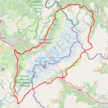 Trace GPS Ultra-Trail du Mont Blanc (UTMB), itinéraire, parcours