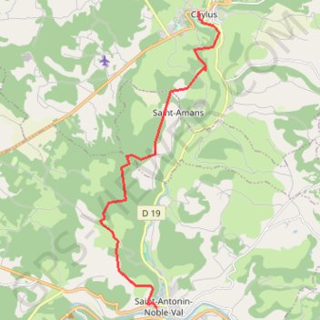 Trace GPS Saint-Antonin-Noble-Val - Caylus, itinéraire, parcours