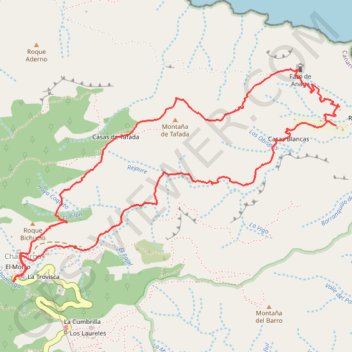 Trace GPS Anaga : Chamorga - Faro de Anago, itinéraire, parcours