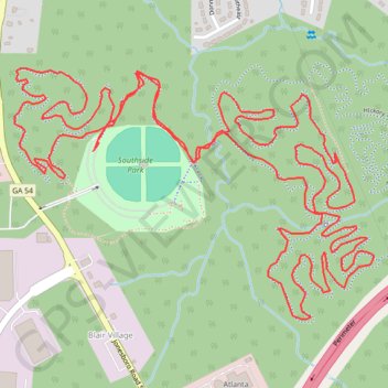 Trace GPS Southside Park MTB Loop, itinéraire, parcours