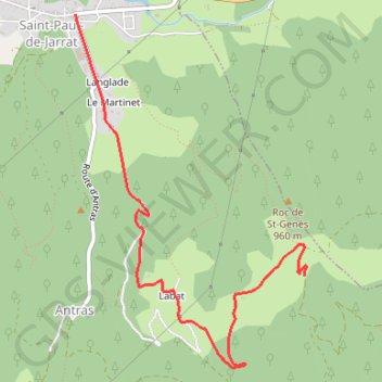Trace GPS Montée au Col de Saint-Genès, itinéraire, parcours