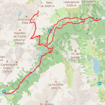 Trace GPS Pont d'Espagne - Refuge Wallon Marcadau - Col d'Haugade, itinéraire, parcours