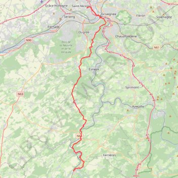 Trace GPS Liège-Rochefort, itinéraire, parcours