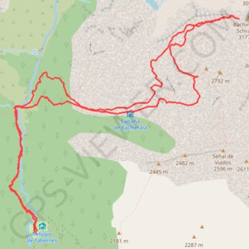 Trace GPS SKI MAIG 2013 - Gran Bachimala o Schrader, itinéraire, parcours