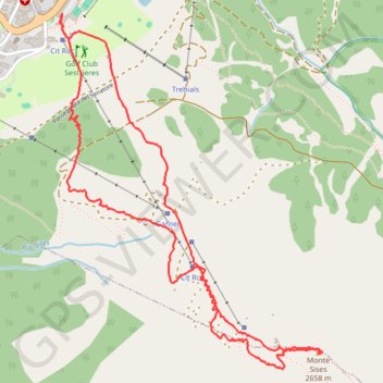 Trace GPS Monte Sises, itinéraire, parcours