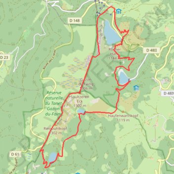 Trace GPS Les 4 lacs - Vosges, itinéraire, parcours