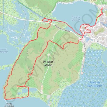 Trace GPS Gruissan - Ile Saint Martin, itinéraire, parcours