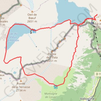 Trace GPS Les traces de dinosaures au-dessus du vieux Emosson, itinéraire, parcours