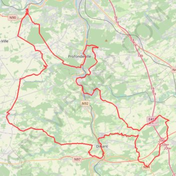 Trace GPS Tour de Namur Cyclo 2024 - 119 km, itinéraire, parcours