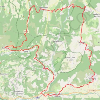 Trace GPS Céreste 1 , 70 km Simiane , Viens, itinéraire, parcours