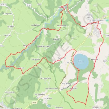 Trace GPS Gour de Tazenat - Charbonnières-les-Vieilles, itinéraire, parcours