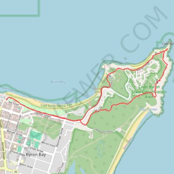 Trace GPS Cape Byron, itinéraire, parcours