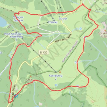 Trace GPS Tour du Kastelberg, itinéraire, parcours