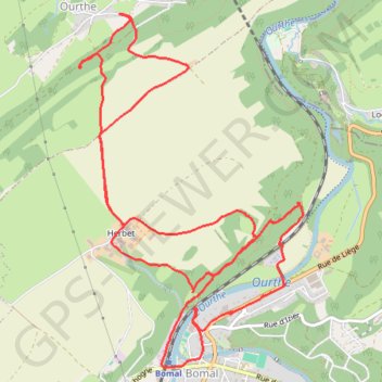 Trace GPS Bomal-Calvaire-Herbet-Verlaine - Province du Luxembourg-Belgique, itinéraire, parcours
