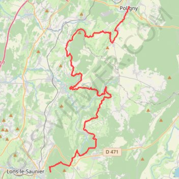 Trace GPS EJ3 Poligny Perrigny, itinéraire, parcours